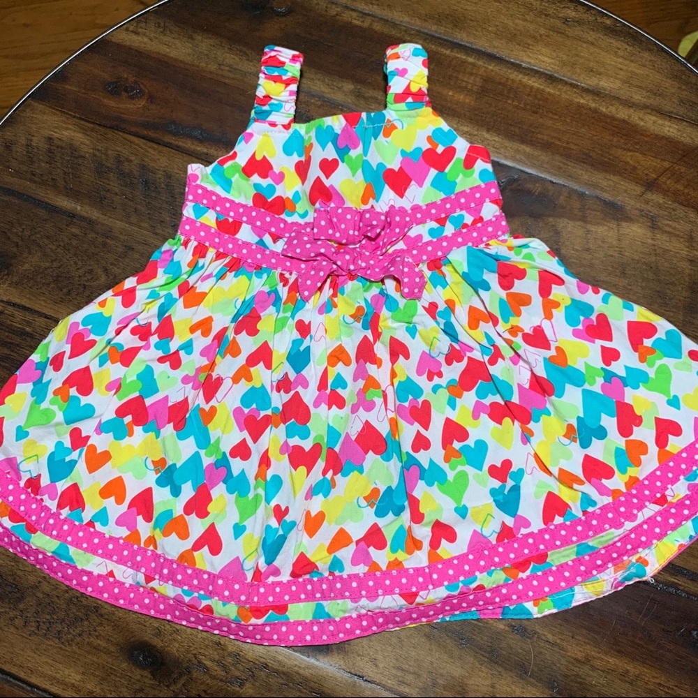 YOUNGHEARTS rainbow color heart print dress